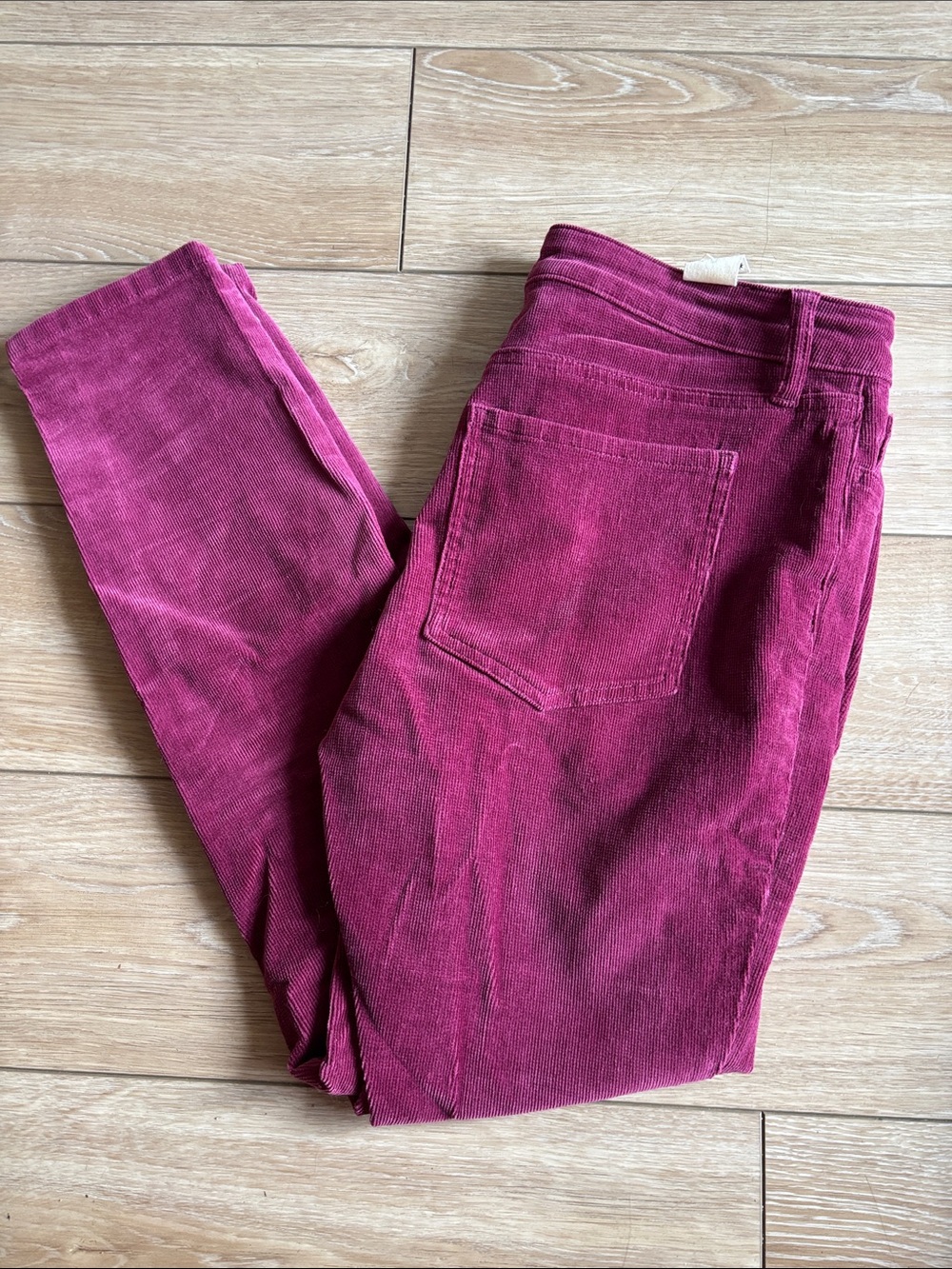 Berry Corduroy High-Rise Skinny Pants